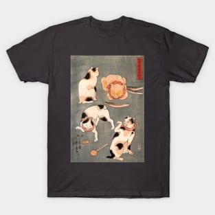 Kuniyoshi Utagawa Four Cats In Different Poses 1830 T-Shirt